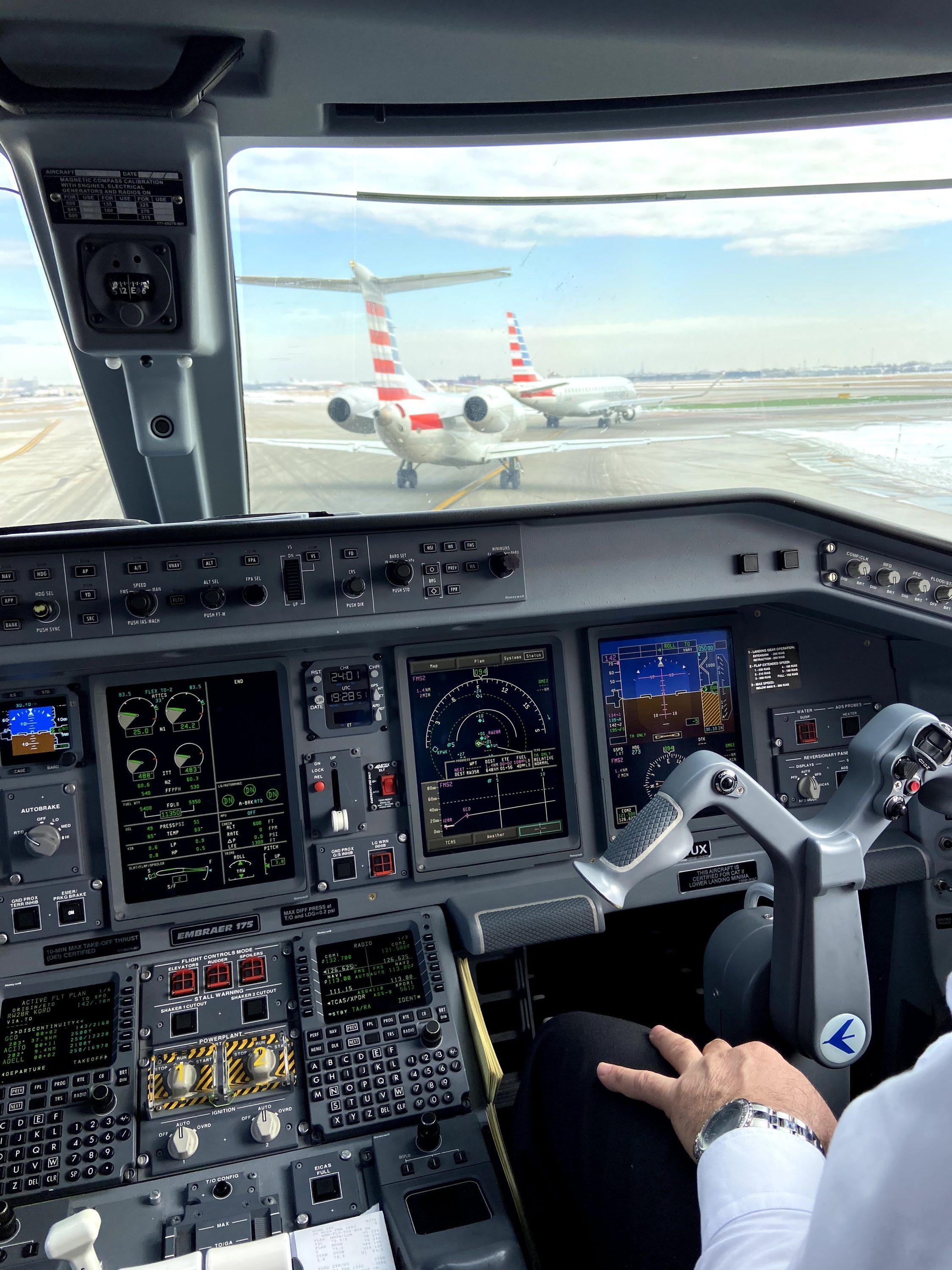 Cockpit view flying in the USA