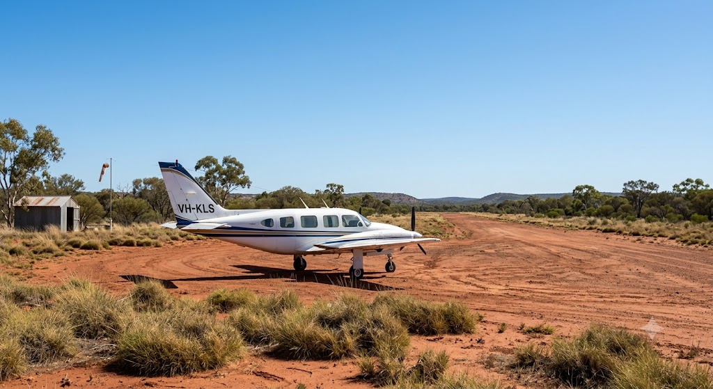 Outback dirt airstrip in remote Australia